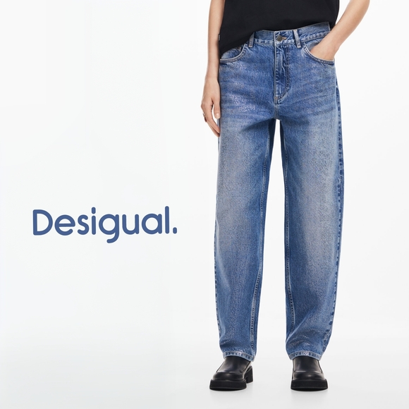 Desigual Denim - Desigual Balloon Denim High-Rise Shine Jeans